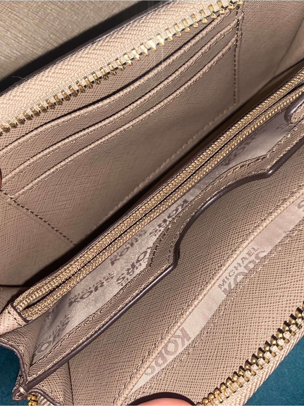 Michael Kors Pebbled Leather Tote And Wallet in Taupe - Picture 6 of 7
